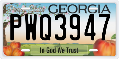GA license plate PWQ3947