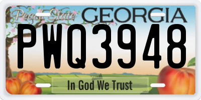 GA license plate PWQ3948