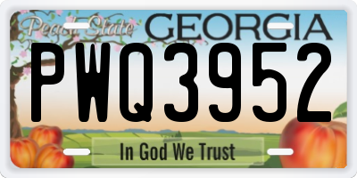 GA license plate PWQ3952