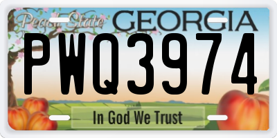 GA license plate PWQ3974
