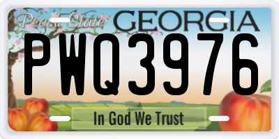 GA license plate PWQ3976