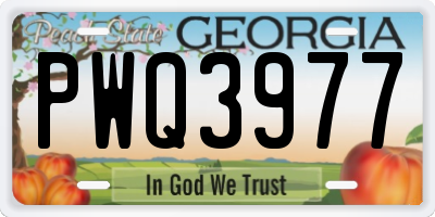 GA license plate PWQ3977