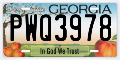 GA license plate PWQ3978