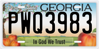 GA license plate PWQ3983