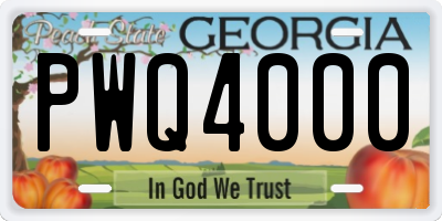 GA license plate PWQ4000