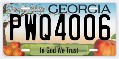 GA license plate PWQ4006