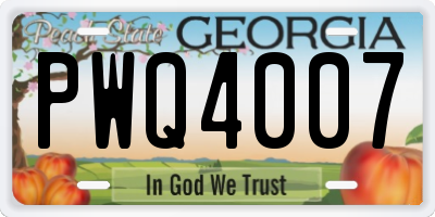 GA license plate PWQ4007