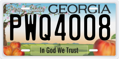 GA license plate PWQ4008