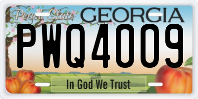 GA license plate PWQ4009