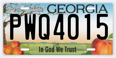 GA license plate PWQ4015