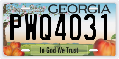 GA license plate PWQ4031