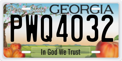 GA license plate PWQ4032