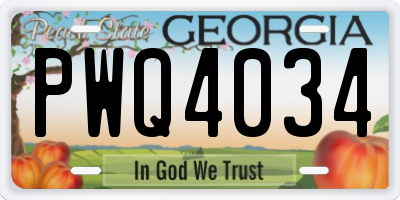 GA license plate PWQ4034