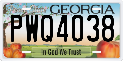 GA license plate PWQ4038
