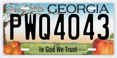 GA license plate PWQ4043