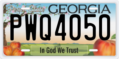 GA license plate PWQ4050