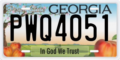 GA license plate PWQ4051