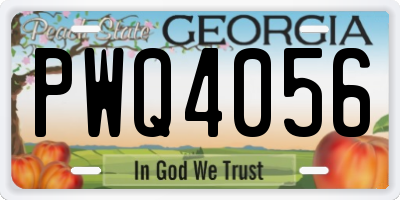 GA license plate PWQ4056