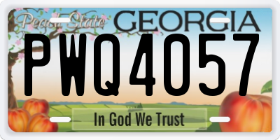 GA license plate PWQ4057