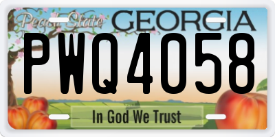 GA license plate PWQ4058