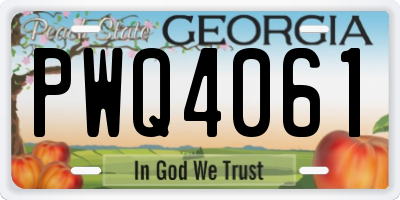 GA license plate PWQ4061