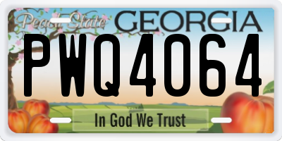 GA license plate PWQ4064