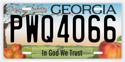 GA license plate PWQ4066