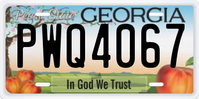 GA license plate PWQ4067