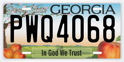 GA license plate PWQ4068