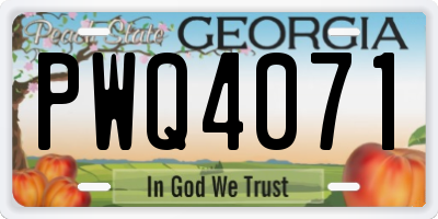 GA license plate PWQ4071