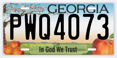 GA license plate PWQ4073