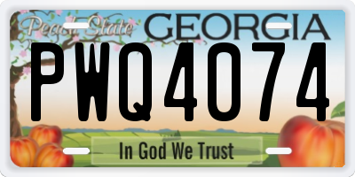 GA license plate PWQ4074