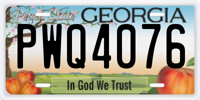 GA license plate PWQ4076