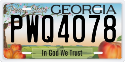 GA license plate PWQ4078