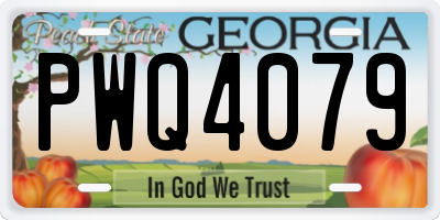 GA license plate PWQ4079