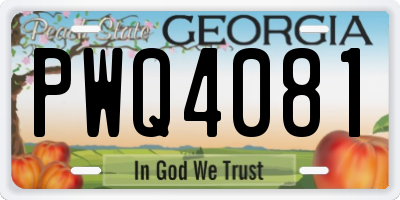 GA license plate PWQ4081