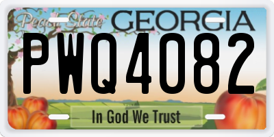 GA license plate PWQ4082
