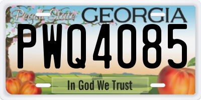 GA license plate PWQ4085