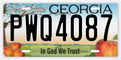 GA license plate PWQ4087