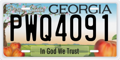 GA license plate PWQ4091