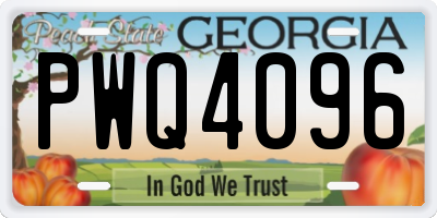 GA license plate PWQ4096