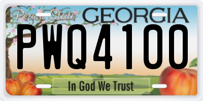 GA license plate PWQ4100