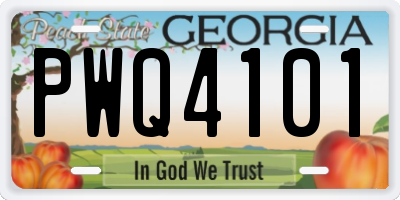 GA license plate PWQ4101