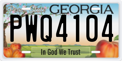GA license plate PWQ4104