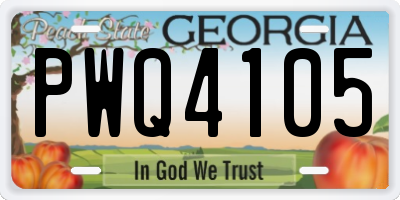 GA license plate PWQ4105