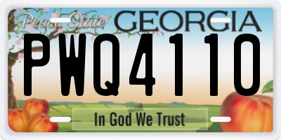 GA license plate PWQ4110