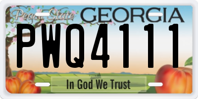 GA license plate PWQ4111