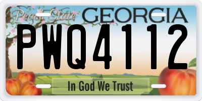 GA license plate PWQ4112
