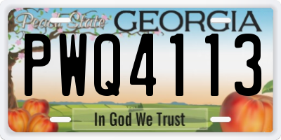 GA license plate PWQ4113