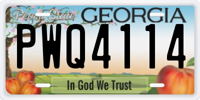 GA license plate PWQ4114